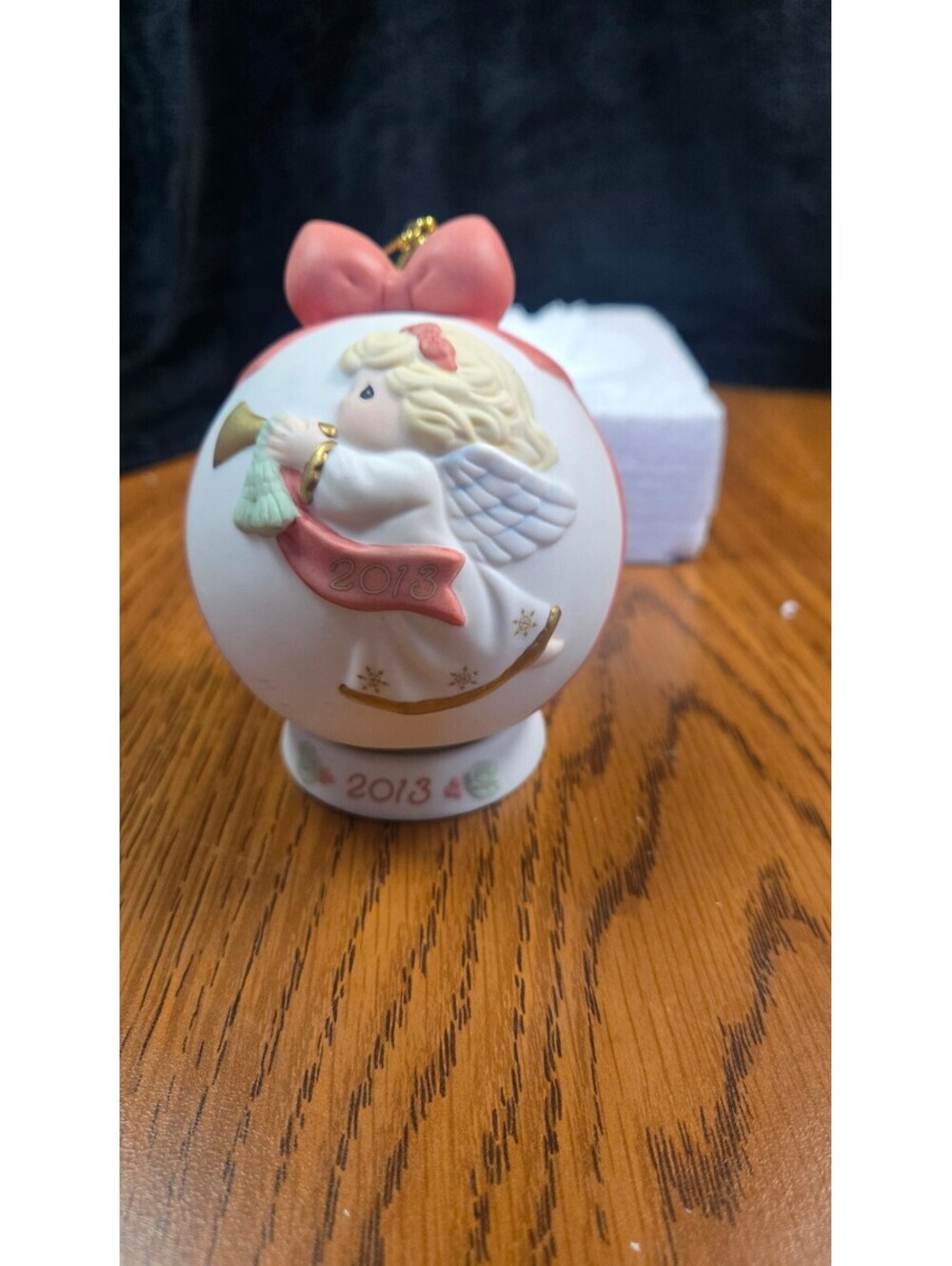 Precious Moments 2013 Christmas Angel Ornament - Pink and White, Peace On Earth